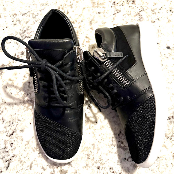 Giuseppe Zanotti Megatron Nero Black leather mesh Sneakers Size 36 MSRP: $795 - Picture 5 of 12